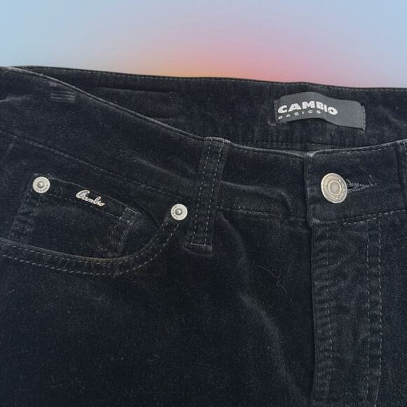 CAMBIO Women’s 6 Black Velour Straight Jeans - Picture 4 of 5
